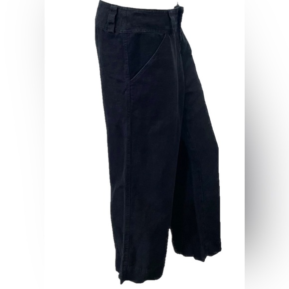 Neesh By D.A.R. Anthropologie LITHUANIAN LINEN Pants Women’s M Black Wide Leg - Picture 3 of 11